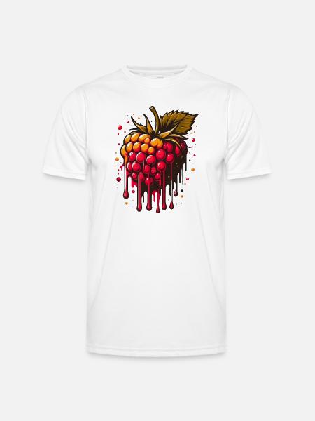 Two-tone dripping raspberry - Men's Functional T-Shirt - white