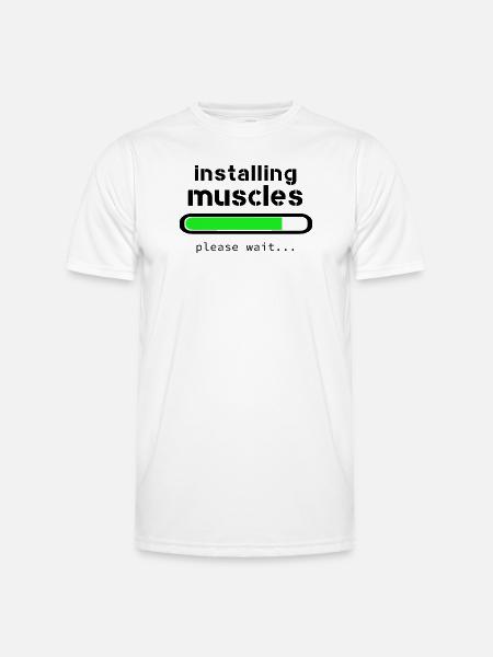 Installing muscles - T-shirt sport Homme - blanc