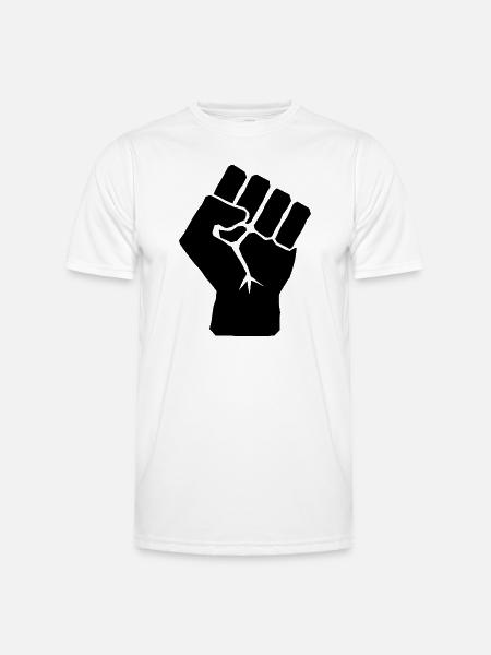 Poing levé de solidarité - T-shirt sport Homme - blanc