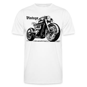 Moto Lineart Cruiser Silhouette - Männer Funktions-T-Shirt - Weiß - Vorne - AI Model Male 178 dark (178cm)