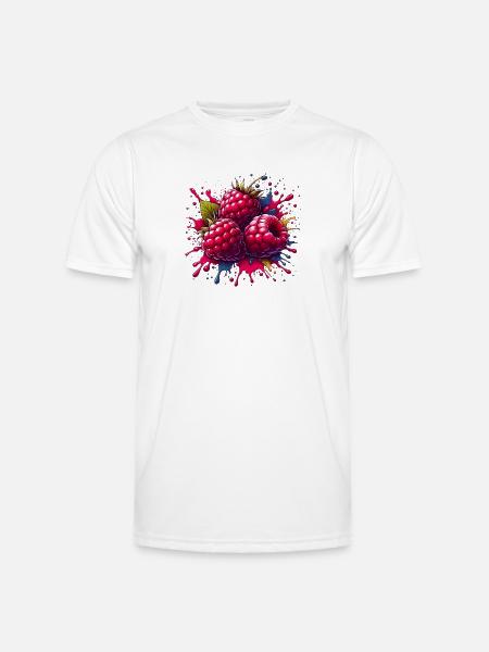 Himbeeren-Farbexplosion - Männer Funktions-T-Shirt - Weiß