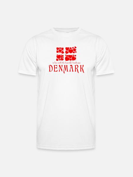 Dänemark Danmark - Männer Funktions-T-Shirt - Weiß