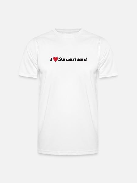 I Love Sauerland - Männer Funktions-T-Shirt - Weiß