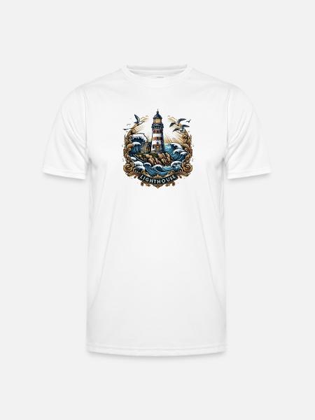 Lighthouse Logo - Men's Functional T-Shirt - white