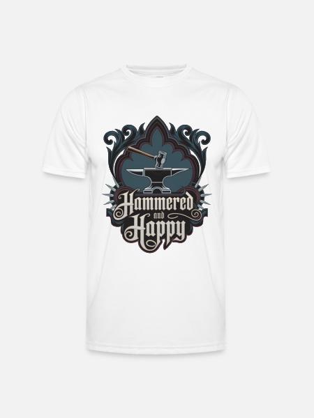 Martelé et heureux - T-shirt sport Homme - blanc