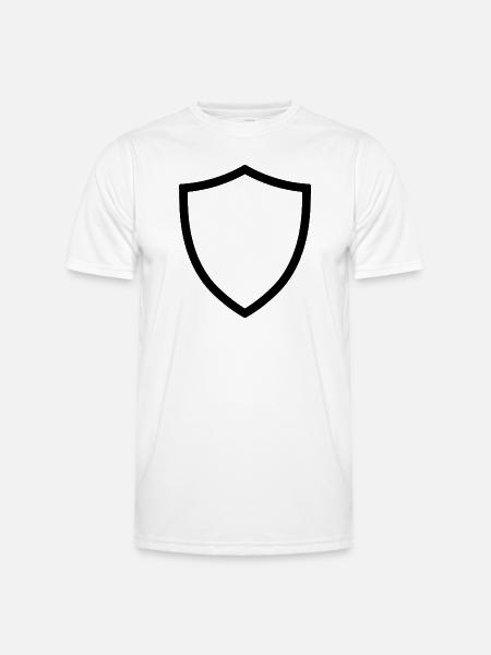 shield icon logo shape security - Men's Functional T-Shirt - white