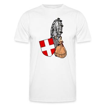 Vienna Panorama Wappen Shirt Geschenk - Männer Funktions-T-Shirt - Weiß - Vorne - AI Model Male 178 dark (178cm)