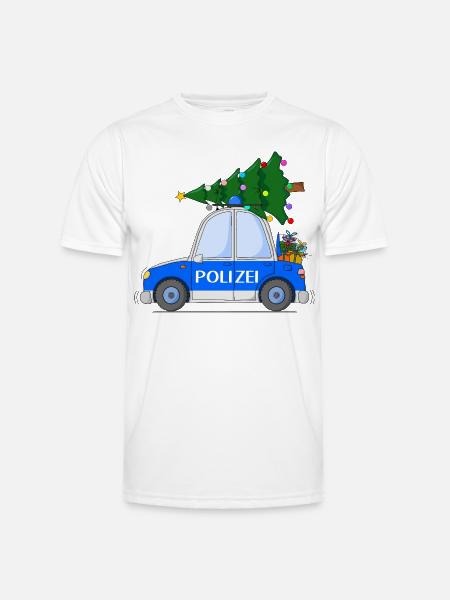 Police Car Christmas - Men's Functional T-Shirt - white