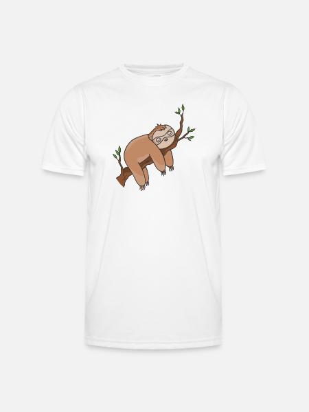 Faultier - Männer Funktions-T-Shirt - Weiß