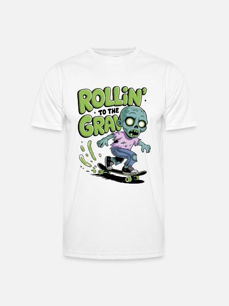 Rollin zum Grab - Männer Funktions-T-Shirt - Weiß