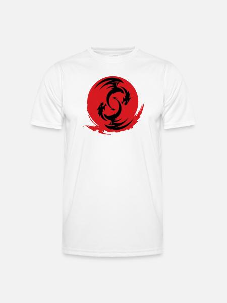 Red Dragon Circle - Men's Functional T-Shirt - white