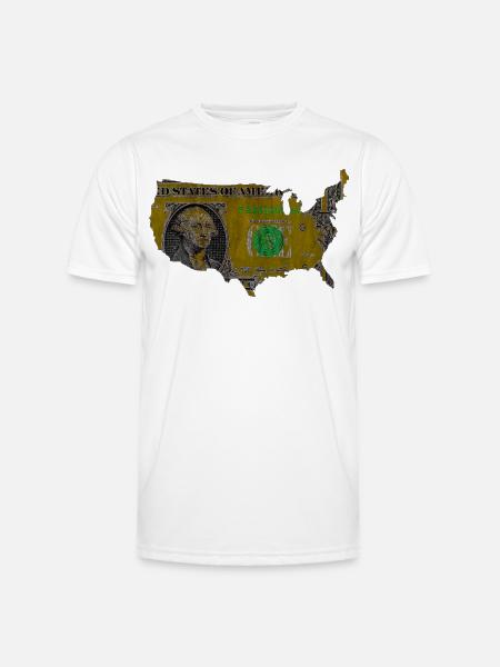 USA dollar flag - Men's Functional T-Shirt - white