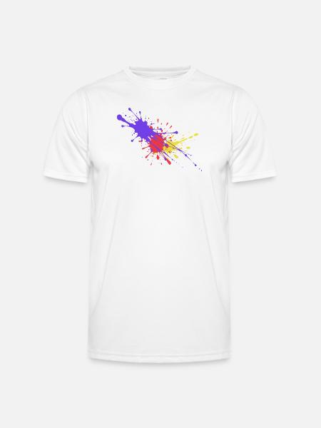 Bunte Farbflecken Geschenk stylish - Männer Funktions-T-Shirt - Weiß