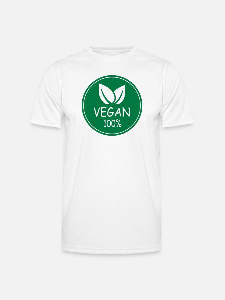 vegan 100% - Männer Funktions-T-Shirt - Weiß