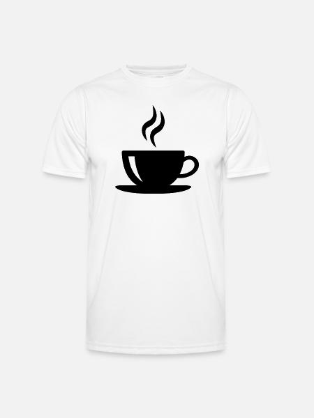 Kaffeetasse - Männer Funktions-T-Shirt - Weiß