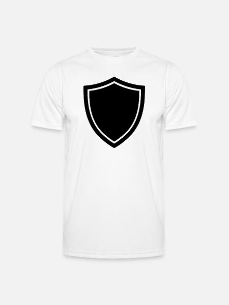 shield icon logo shape security - Men's Functional T-Shirt - white
