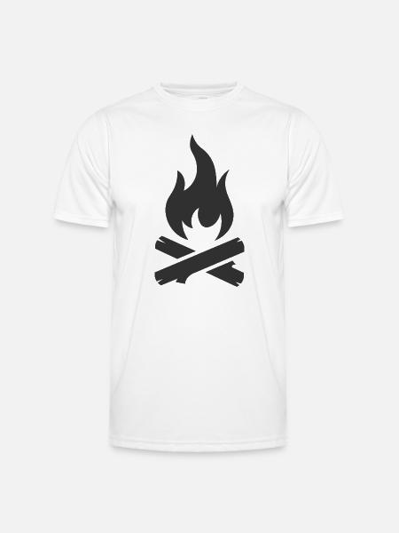 Campfire logo symbol - Men's Functional T-Shirt - white