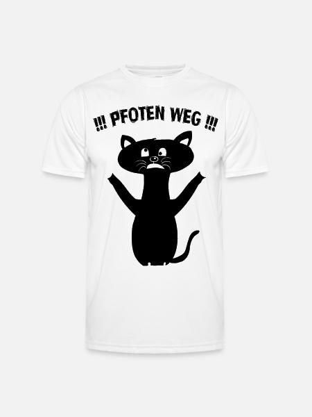 Pfoten Weg! – Schwarze Katze Statement - Männer Funktions-T-Shirt - Weiß