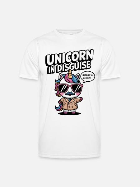Unverkleidetes Einhorn - Männer Funktions-T-Shirt - Weiß