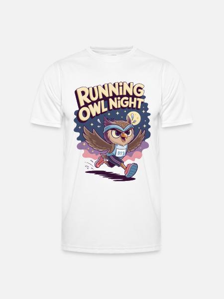 Running Owl Night - Men's Functional T-Shirt - white