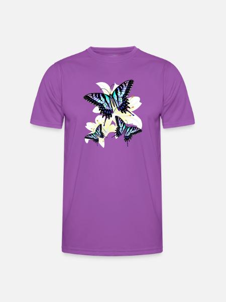 Blauer Schwalbenschwanz - Männer Funktions-T-Shirt - Violett