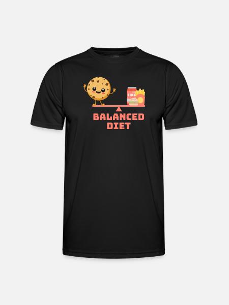 équilibré cookie fastfood Régime - T-shirt sport Homme - noir