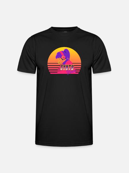 Synthwave Girl - Men's Functional T-Shirt - black