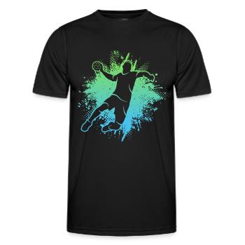 Handballer Handballspieler Kinder Jungen Handball - Männer Funktions-T-Shirt - Schwarz - Vorne - AI Model Male 178 dark (178cm)