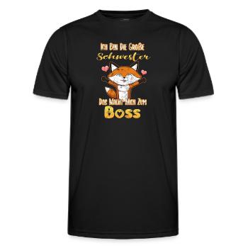 Große Schwester Fuchs - Männer Funktions-T-Shirt - Schwarz - Vorne - AI Model Male 178 dark (178cm)