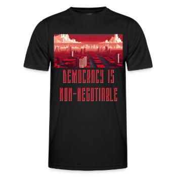 Demokratie ist nicht verhandelbar - Männer Funktions-T-Shirt - Schwarz - Vorne - AI Model Male 178 dark (178cm)
