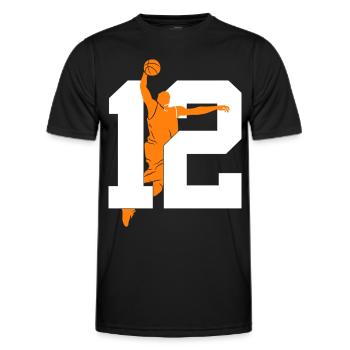 NUMMER 12 BASKETBALL 12. GEBURTSTAG - Männer Funktions-T-Shirt - Schwarz - Vorne - AI Model Male 178 dark (178cm)