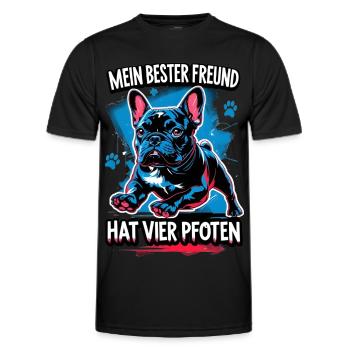 Mein Bester Freund hat vier Pfoten - Männer Funktions-T-Shirt - Schwarz - Vorne - AI Model Male 178 dark (178cm)