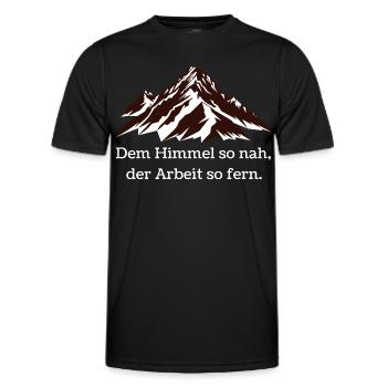 Dem Himmel so nah der Arbeit so fern Berg - Männer Funktions-T-Shirt - Schwarz - Vorne - AI Model Male 178 dark (178cm)