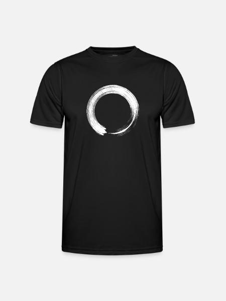 Circle design icon brush white - Men's Functional T-Shirt - black