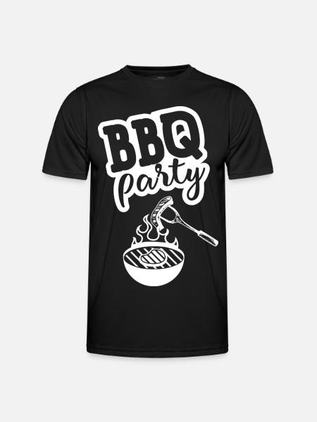 BBQ PARTY Kitchen Apron - Men's Functional T-Shirt - black