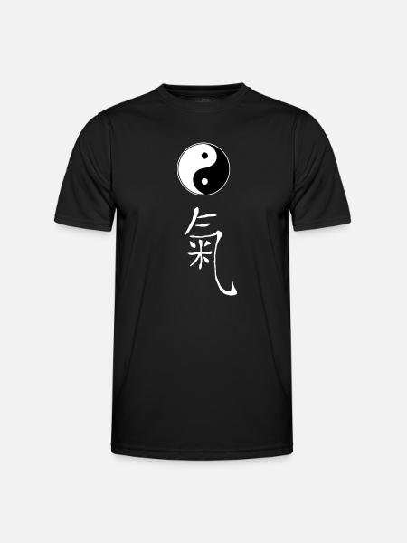 yin yang qi - Männer Funktions-T-Shirt - Schwarz