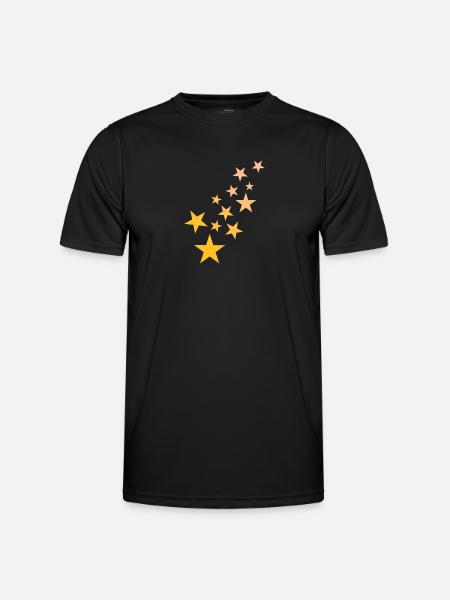 Star asterisk pattern starry sky - Men's Functional T-Shirt - black