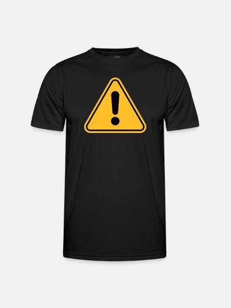 Warning sign / Exclamation point - Men's Functional T-Shirt - black
