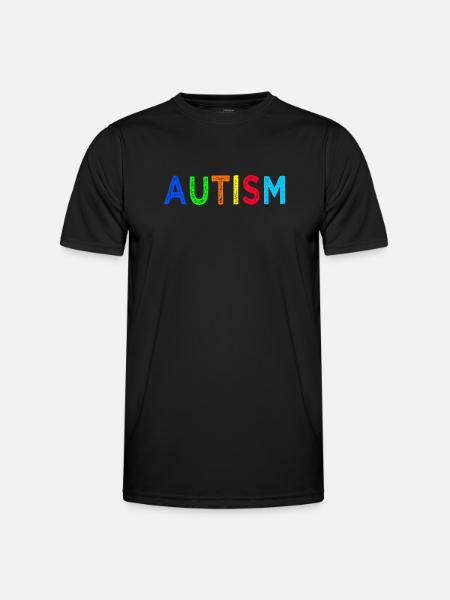 Arc-en-Ciel Autisme: Message d’Espoir - T-shirt sport Homme - noir