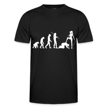 Evolution Domina - Weiße Silhouetten mit Peitsche - Männer Funktions-T-Shirt - Schwarz - Vorne - AI Model Male 178 dark (178cm)