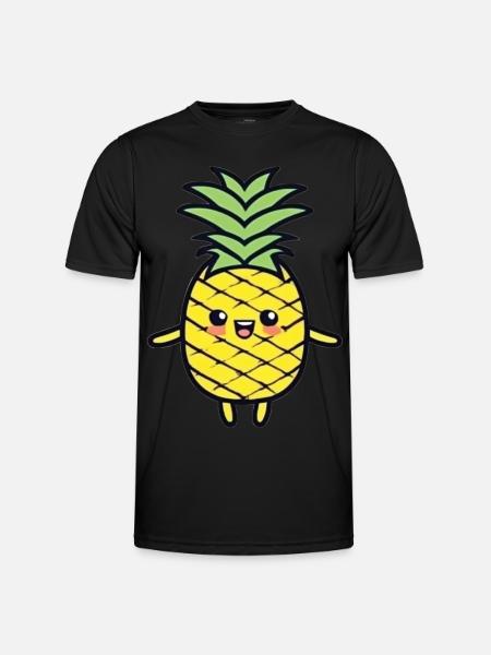 Cheerful Pineapple Cartoon Charm - Men's Functional T-Shirt - black