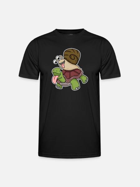 Tortue et escargot - T-shirt sport Homme - noir