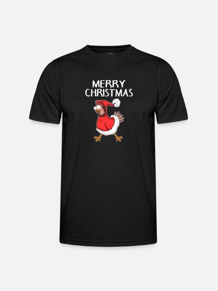 Christmas Chicken Merry Christmas - Men's Functional T-Shirt - black