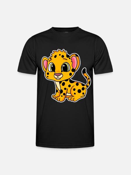 Bébé guépard - T-shirt sport Homme - noir