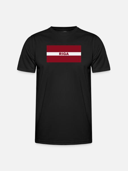 Riga en drapeau letton - T-shirt sport Homme - noir