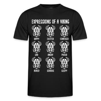 Island Wikinger Emotionen Iceland Norwegen - Männer Funktions-T-Shirt - Schwarz - Vorne - AI Model Male 178 dark (178cm)