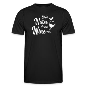 Save Water Drink Wine - Männer Funktions-T-Shirt - Schwarz - Vorne - AI Model Male 178 dark (178cm)