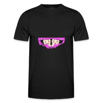 Zwillinge Gucken Schwanger Schwangerschaft Twins - Männer Funktions-T-Shirt - Schwarz - Vorne - AI Model Male 178 dark (178cm)