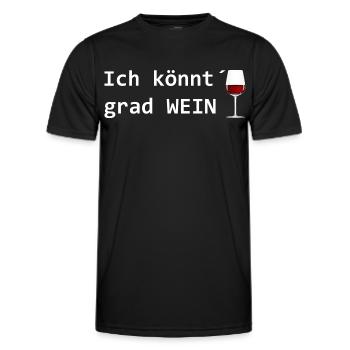 Ich könnt grad Wein Wortspiel Rotwein - Männer Funktions-T-Shirt - Schwarz - Vorne - AI Model Male 178 dark (178cm)