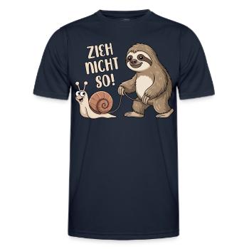 Zieh nicht so - Schnecke und Faultier - Männer Funktions-T-Shirt - Navy - Vorne - AI Model Male 178 dark (178cm)